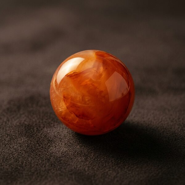 Perle de cornaline orange polie